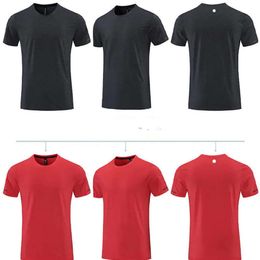 2024 lululemenI Yoga Outfit Mens Gym Tshirt Exercise & Fiess Wear Sportwear Train Basketball Running Loose Shirts Outdoor Tops Short Sleeve Elastic Breathable kf68
