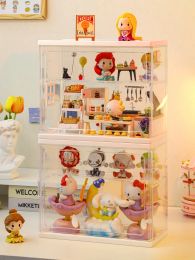 Large Capacity Mystery Box Showcase Collectible Figures Display Stand Case Dust-proof Jasmine Bubble Matt Doll Toy Organizer Box