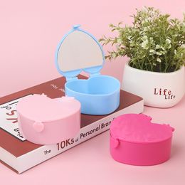 Heart-shaped Jewellery Box Pink Girl Heart Jewellery Storage Box Desktop Student Dormitory Love Mirror Make Up Organiser Box