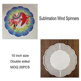 Sublimation Wind Spinner Arts and Crafts Sublimated 10inch Blank Metal Ornament Double Sides Sublimated Blanks DIY Christmas Home 6963097