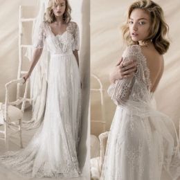 Romantic Bohemian Wedding Dresses with Wrap Soft A Line Strapless Bridal Gowns Lihi Hod Full Lace Wedding Dress