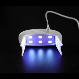 1pcs 6W Nail Dryer Machine UV LED Lamp Portable Micro USB Cable Home Use Nail UV Gel Varnish Dryer 6 LEDS Lamp Nail Art Tools