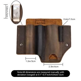 RIYAO Genuine Leather Multitool Sheath for Belt EDC Pocket Organiser Flashlight Pocket Knife Holster Pen Holder Men Waist Packs