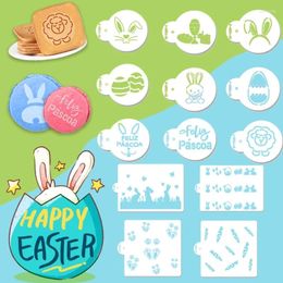 Window Stickers 5pcs/set Spring Easter Painting Template PET Stencils Carrot Glasses DIY Drawing Craft Project Accessory