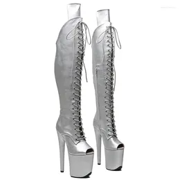 Dance Shoes Leecabe 20CM/8inches Matte PU Upper Open Toe Trend Fashion High Heel Platform Boots Pole