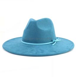 Bulk Wide Brim Hats Womens Suede Fedora Felt Hat Women Fedoras Fashion Simple Jazz Top Cap Ladies Party Caps