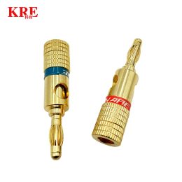 8Pcs 4mm Gold-Plated Plug Speaker Cable Socket Speaker Line Amplifier Connector Speaker Terminal Banana Head Audio