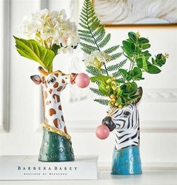 Resin Succulent Plants Flower Planter Plant Pot Vases Basket Cartoon Animal Head for Home Decor 2202108185393