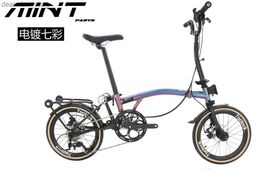 Bikes MINT T9C 16Inch Folding Bike /9-Speed Three Folding Bicyc / Disc Brake Bike L48