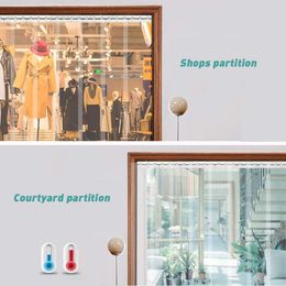 1PCS Kit PVC Strip Curtain Freezer Room Warehouse Hanging Rail Screen Transparent Curtain Windproof Heat Resistant Door Curtain