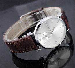 Popular Top Brand Watches Men Leather strap Date Calendar quartz wrist Watch Small dial can work AR363335059047
