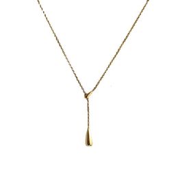 Non Fading Titanium Steel Gold-plated Design, Water Droplet Shaped Temperament Necklace, Women's Light , Fashionable and Simple Collarbone Neck Chain