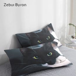 3D Pillow Case,Pillowcase Custom/50x70/50x75/50x80/70x70 Decorative Pillow Cover,Animal Black cat eyes Bedding,Drop Ship