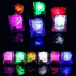10-50Pcs Waterproof LED Ice Cube Luminous Multi Colour Flashing Glow in The Dark Light Up for Bar Club Drinking Party Wine Decor