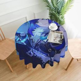 Table Cloth Yelan Genshin Impact Tablecloth Cartoon Funny Round For Home Party Dining Room Cover Custom Decoration