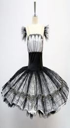 Dancewear For Kid Black Classical Fairy Dress Ballet Costumes Factory Wear Knee On Tutu Leotard3753492