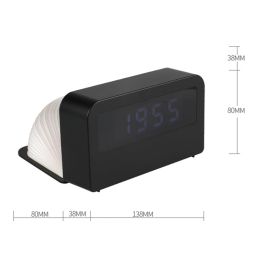 Promotion! LED Wooden Alarm Clock Watch Table Digital Electronic Desktop Powered Clocks Table Decor With Book Light