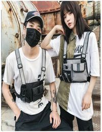 Unisex Tactical Shoulder Bag Chest Rig Bag Hip Hop Streetwear Men Functional Waist Packs Adjustable Pockets Waistcoat West 20198625714