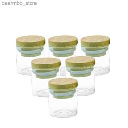 Food Jars Canisters Mini lass Bottle with Bamboo Lid lass Storae Jars Tea Coffee Beans Candy Food bamboo Lid Multipurpose Leak proof 10ml bottles L49