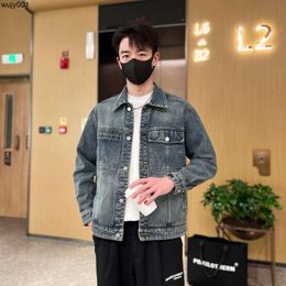 Autumn Coat Denim Handsome Top Trendy Brand Slim Jacken Mens