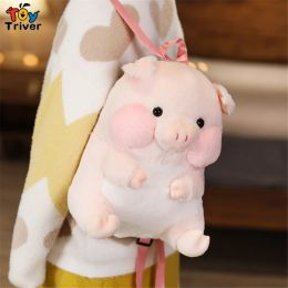 Kawaii Pink Pig Shoulder Backpack School Bag Hands Warmer Plush Toys Stuffed Animals Doll Kids Children Girls Boys Women Gifts