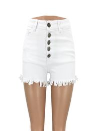Summer Booty Shorts Women High Waist Denim Shorts Fringe Sexy Mini White Spandex Short Jeans Vintage Tassel Ripped 20202592173