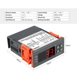 Digital Temperature Controller STC-8080A+ Refrigerator Thermostat for Refrigerator Automatic Defrosting with NTC Sensor Probe