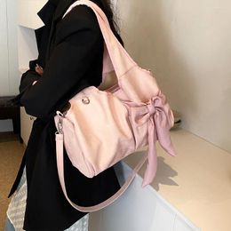 Shoulder Bags Cute Bow Fashion Handbag Large Capacity Satchel Purse With Zipper Closure Trend Crossbody Bag Underarm For Women And Girls