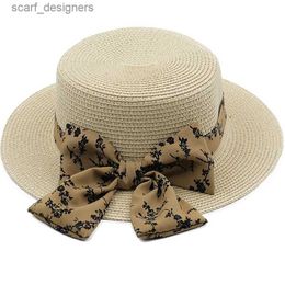 Wide Brim Hats Bucket Hats New Summer Beach Straw Hats Women Foldable Big Wide Side Casual Female Panama Hat Sunshade Concave Top Cap Travel Sun Cap Y240409