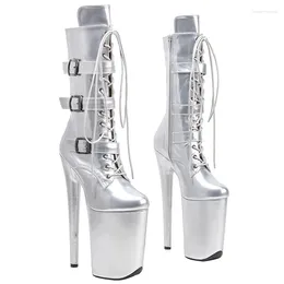 Dance Shoes 23CM/9inches PU Upper Modern Sexy Nightclub Pole High Heel Platform Women's Boots 036