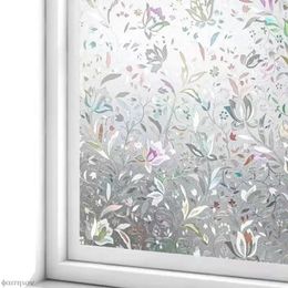 Window Stickers Tulip Frosted Privacy Film Self Adhesive For UV Blocking Heat Control Glass Bathroom Office Living Room