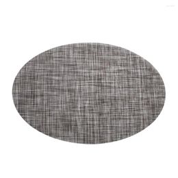 Table Mats Heat-resistant Placemats Waterproof Pvc Woven Round Set Non-slip For Kitchen Home