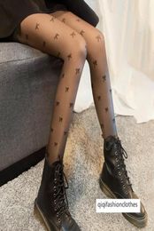 Black bow stockings for women with letters thin base stockings anti hook silk meat mesh red sexy autumn and winter pantyhose2717222