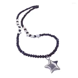 Chains Pentagrams Beaded Necklace Choker Chain Sweet Cool Small Star Pendant Fashion Charm Jewellery