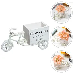 Decorative Flowers Crafts Bicycle Stand Flower Pots Outdoor Plants Floral Basket Planter Wood Bike Shape Holder Ramos