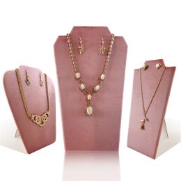 Pink Velvet Veries of New Jewelry Display Stand Necklace Pendant Earring Stud Display Rack Jewelry Exhibit Prop Dresser Ornament