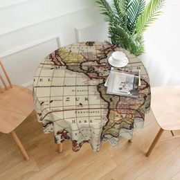 Table Cloth Map Of The Americas Round Tablecloth Vintage Protector Fashion Events Christmas Party Graphic Cover