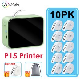 Printers P15 Wireless Bluetooth Thermal Label Printer Mini Portable Adhesive Label Maker Fast Printing like Marklife P15 P12 Phomemo D30