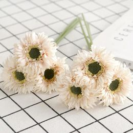 Decorative Flowers 1 PCS Silk Flower Artificial Gerbera Daisy Chrysanthemum Bouquet Home Decor Party Table Gift F744