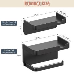 Toilet Paper Holder Plastic Storage Rack Wall Mounted WC Paper Phone Holder Shelf Towel Roll Shelf Kitchen Bathroom Box Storage