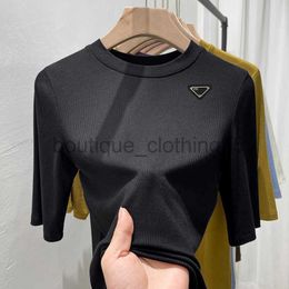 Designer T-Shirt Luxus Frauen T-Shirt Designer Hemd schwarzes Tee Frauen Kleidung Größe T-Shirts 100% Baumwolle Kurzschlärm Brustdreieck Männer und Frauen Kurzt-Shirt-Kleidung Top
