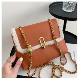 Shoulder Bags Plush Side Women's Messenger Bag PU Leather For Women 2024 Lady Crossbody Purses Long Chain Phone