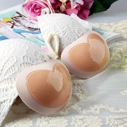 1pair Women Bra Insert Pad Bra Cup Thicker Breast Push Up Silicone Pads Nipple Cover Stickers Bikini Inserts Undies Intimates