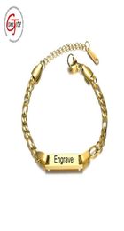 Goxijite Trendy Custom Engrave Name Bracelet For Women Kid Stainless Steel Adjustable Date Charm Gift Link Chain4132131