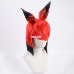 Anime Hotel Alastor Wig With Ear Cosplay Wigs Heat Resistant Synthetic Hair Men Women Wigs + a wig cap