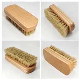 Pig Bristles Shoe Brush For Slippers sneaker brush Shoes Cleaning Brushes Boot Brush Cleaner Wood Handle Useful