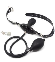Silicone Inflatable Pump Up Air Bag Open Mouth Ball Gag with Buckle Strap Slave Erotic Restraints Bondage Sex Toys8163458