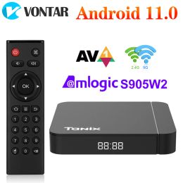 Box Tanix W2 TV Box Android 11 Amlogic S905W2 with 2GB 16GB Support H.265 AV1 Dual Wifi HDR 10+ Media Player Set Top Box