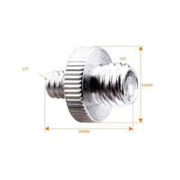 Metal 1/4" Male to 1/4" or 3/8" Male Threaded Adapter 1/4 or 3/8 Inch Double Male Screw Adapter for Tripod Camera Accessories