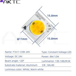 16*11mm LED COB Chip DC 24V 8W 12W BiColor Lamp Panel Warm 2700+White 6000K LED Spotlight Floodlight Downlight DIY Light Source